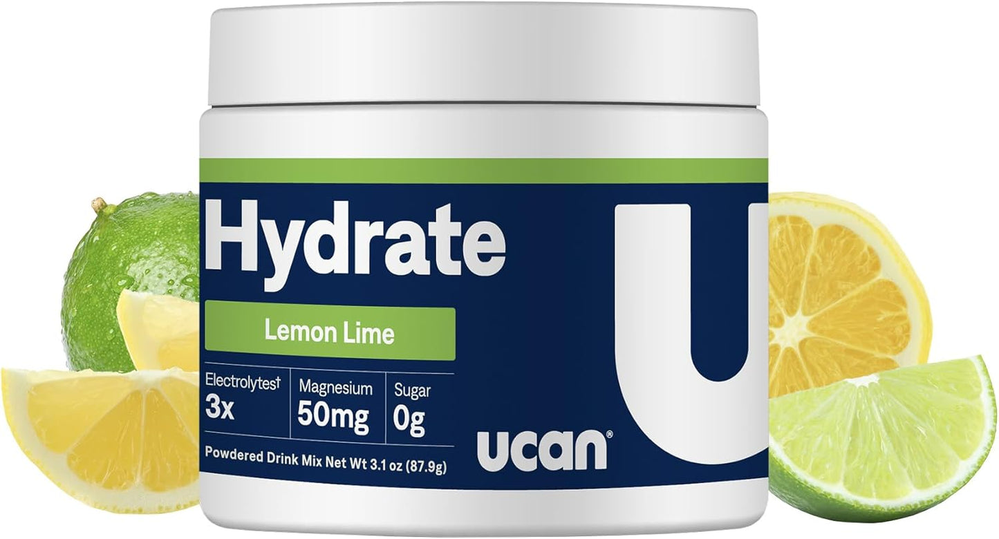 Bundle Deal: UCAN Hydrate Lemon Lime & Pineapple Jars for Running, Cycling, Crossfit | Sugar-Free, Vegan, Keto Energy Supplement