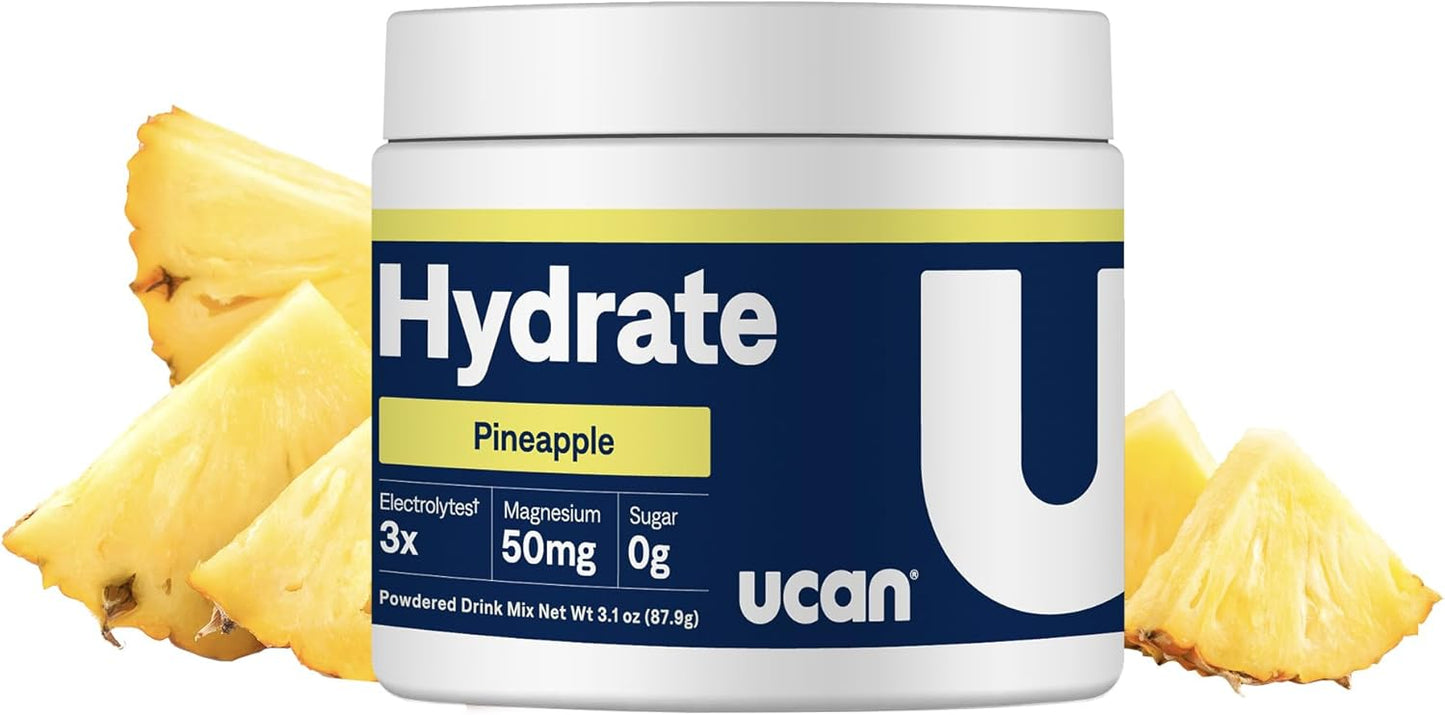 Bundle Deal: UCAN Hydrate Lemon Lime & Pineapple Jars for Running, Cycling, Crossfit | Sugar-Free, Vegan, Keto Energy Supplement