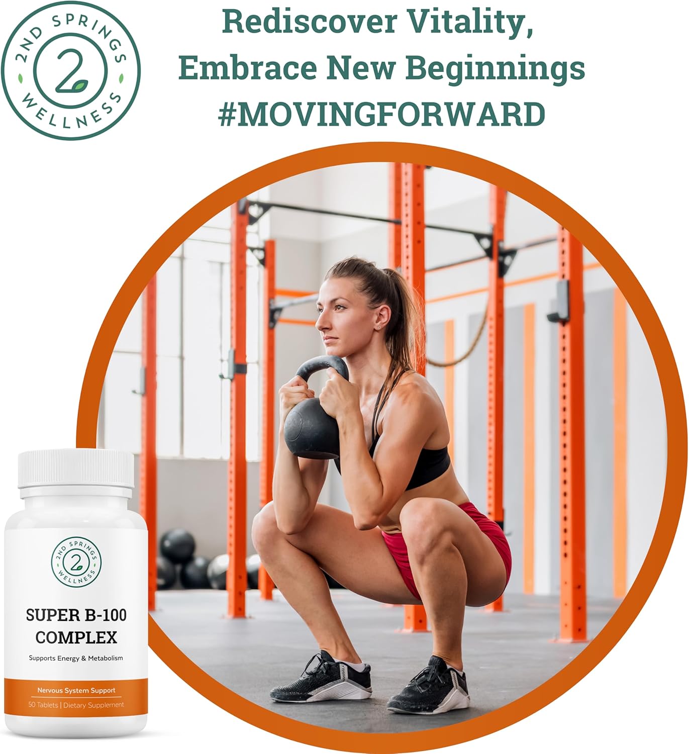 Bundle for Optimal Living: 2nd Springs B-100 Complex & Adaptogen Complex - Boost Energy, Calm Relief, Emotional Well-Being