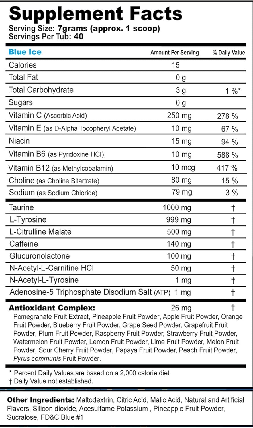 Bundle: GAMMA LABS G Fuel Blue Ice & Fruit Punch Energy Powders - 9.8oz (40 Servings)