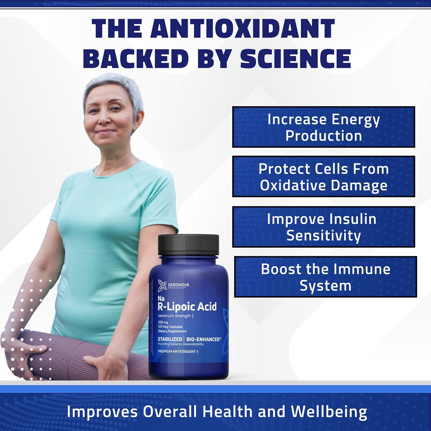 Bundle: Geronova Research R-Lipoic Acid 300mg Capsules & Bio-Enhanced Na R-Lipoic Acid 50g Powder