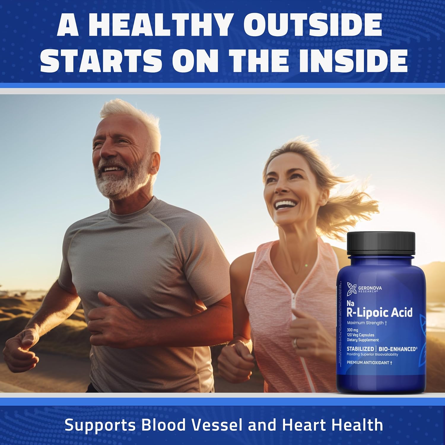 Bundle: Geronova Research R-Lipoic Acid 300mg Capsules & Bio-Enhanced Na R-Lipoic Acid 50g Powder