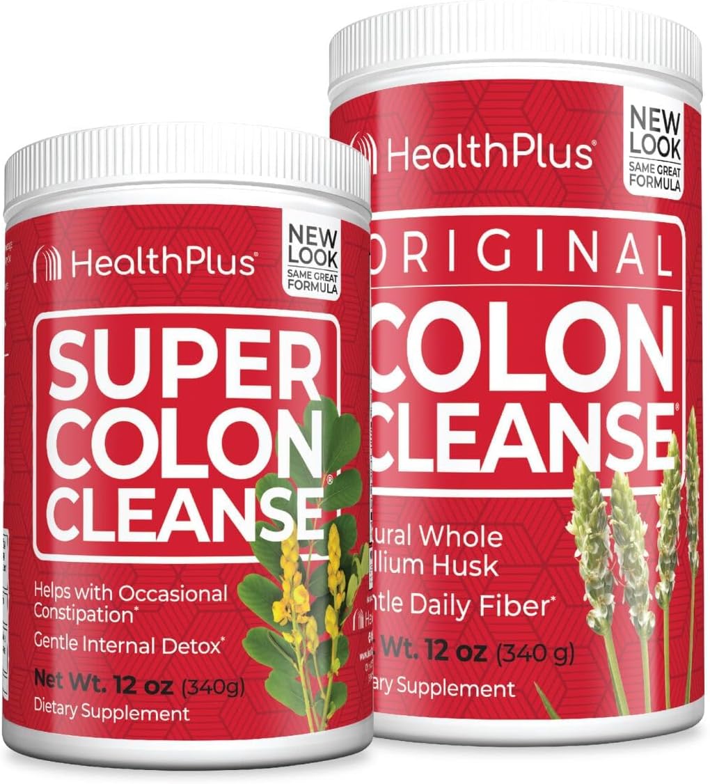 Bundle: Health Plus Super Colon Cleanse & Colon Cleanse - 12 oz each, 93 Total Servings