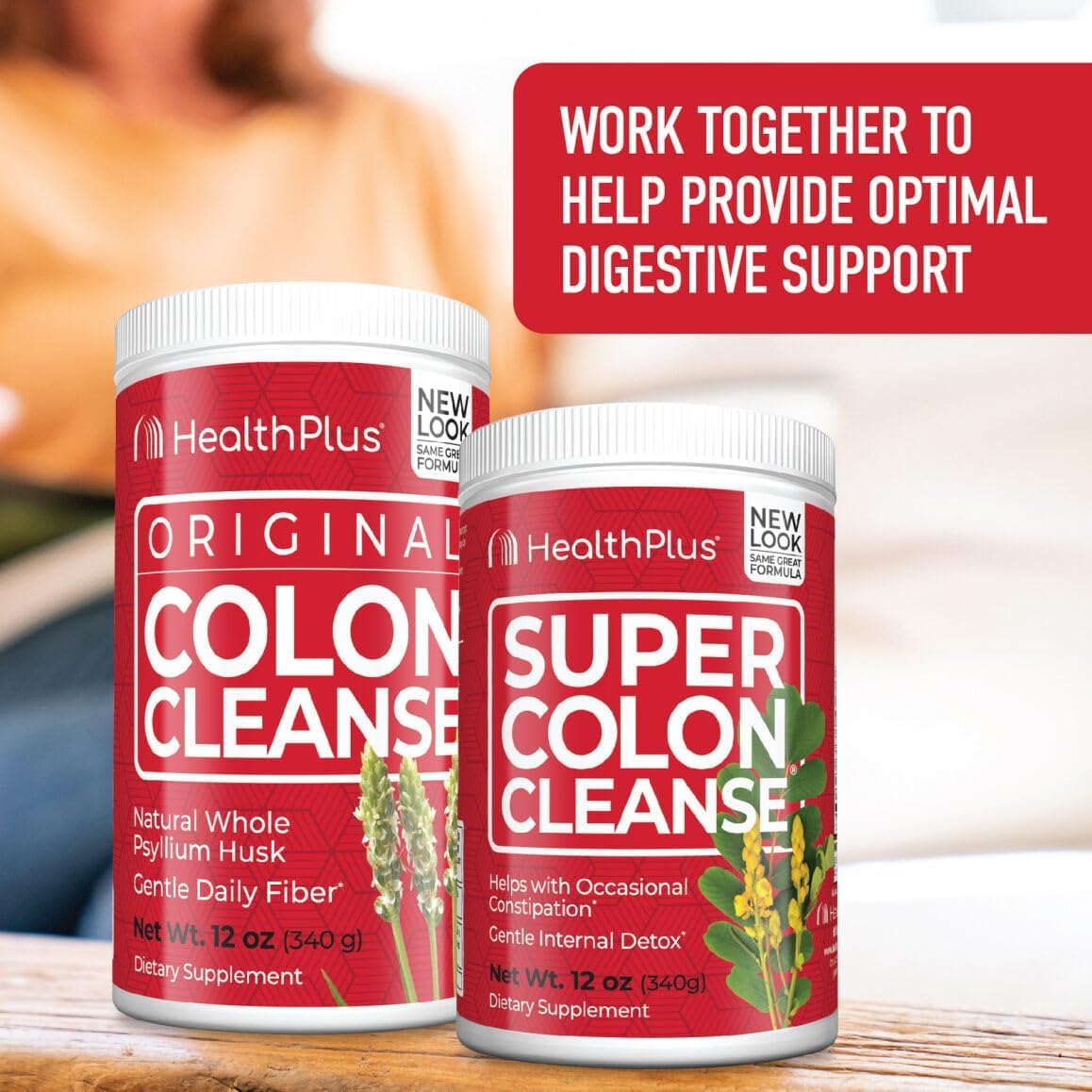 Bundle: Health Plus Super Colon Cleanse & Colon Cleanse - 12 oz each, 93 Total Servings