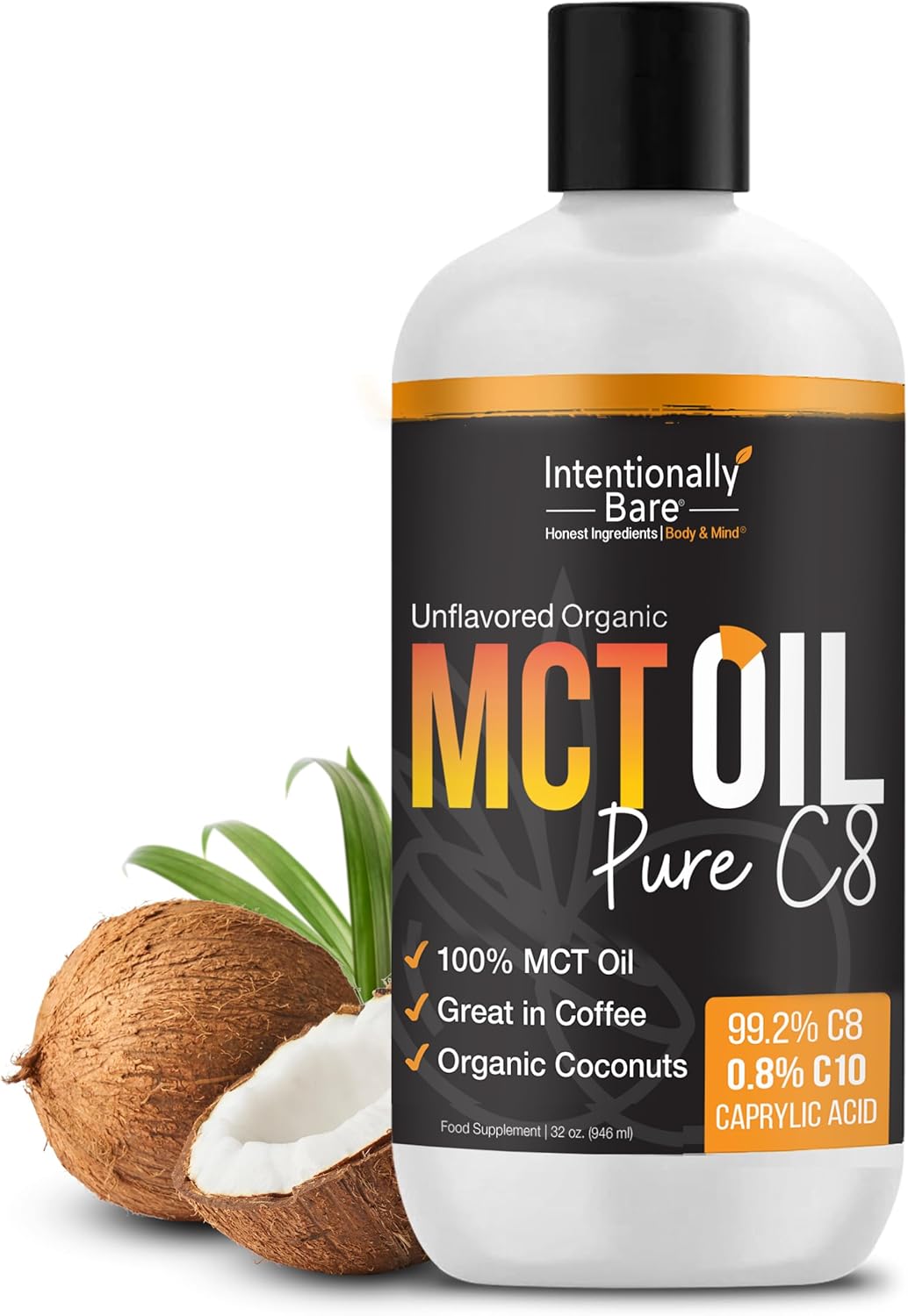 Bundle: Intentionally Bare MCT Oil Capsules and Pure C8 MCT Oil for Enhanced Performance and Energy Boost