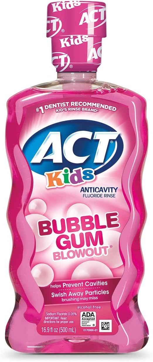 Bundle: Lil Critters 90 Fiber Gummy Supplement with ACT Kids 16.9oz Anticavity Rinse