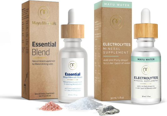 Bundle: MAYU Essential Blend & Electrolyte Water Drops for Hydration and Mineral Charge