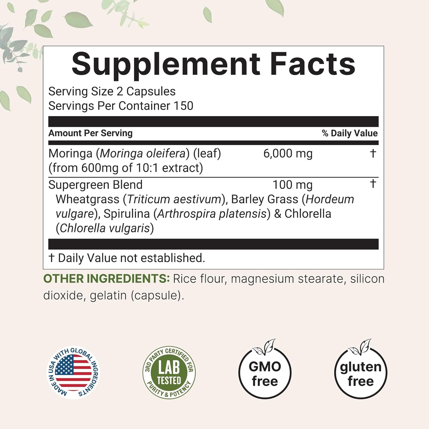 Bundle: Micro Ingredients Multi Collagen Protein Powder 16oz + Moringa Oleifera 6,000mg 300 Capsules | Grass-Fed Collagen Peptides & Antioxidant Supplement Pack