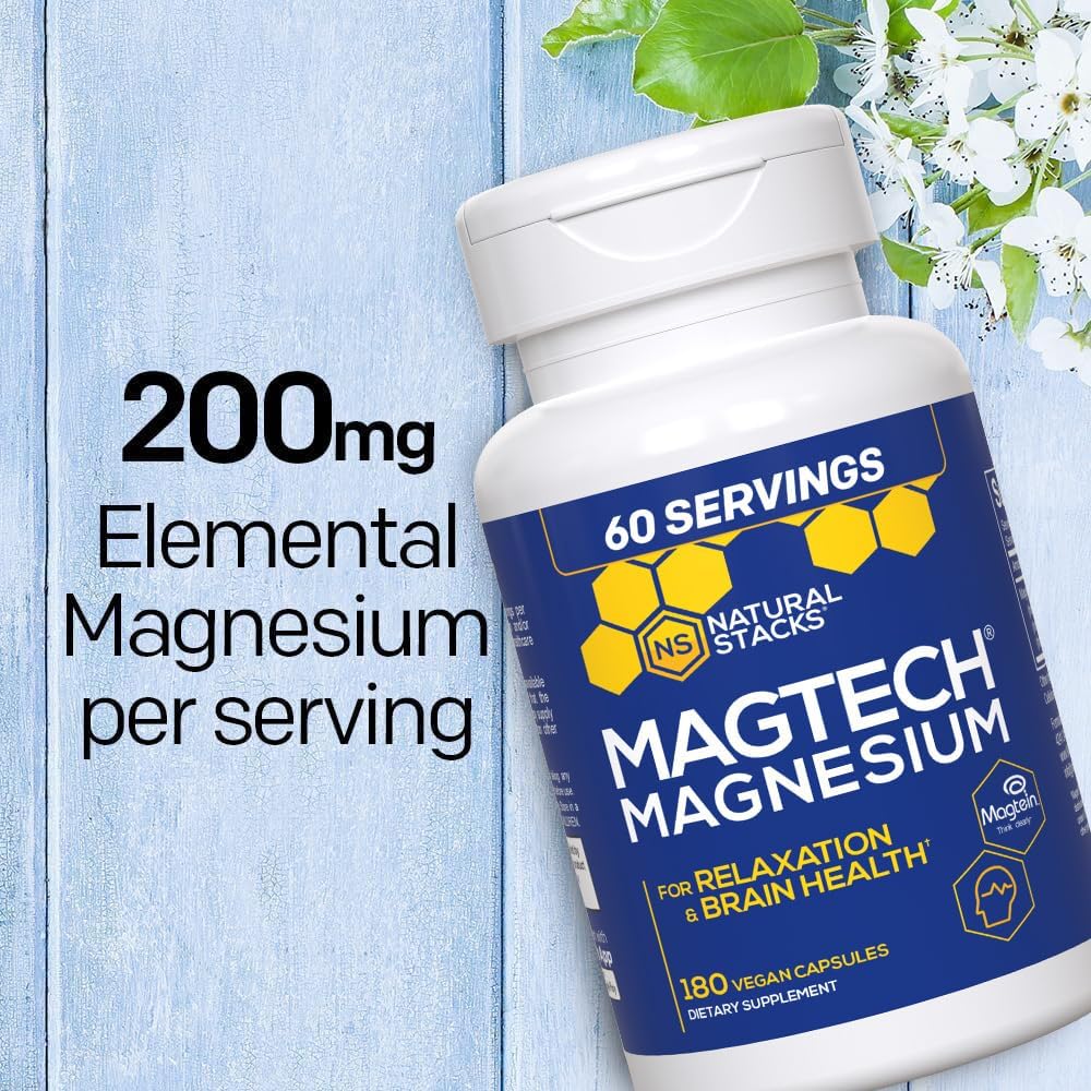 Bundle: Natural Stacks Magtech Magnesium + Zen Magnesium Gummies - 4 Forms for Brain Health & Stress Relief - 210 Pieces