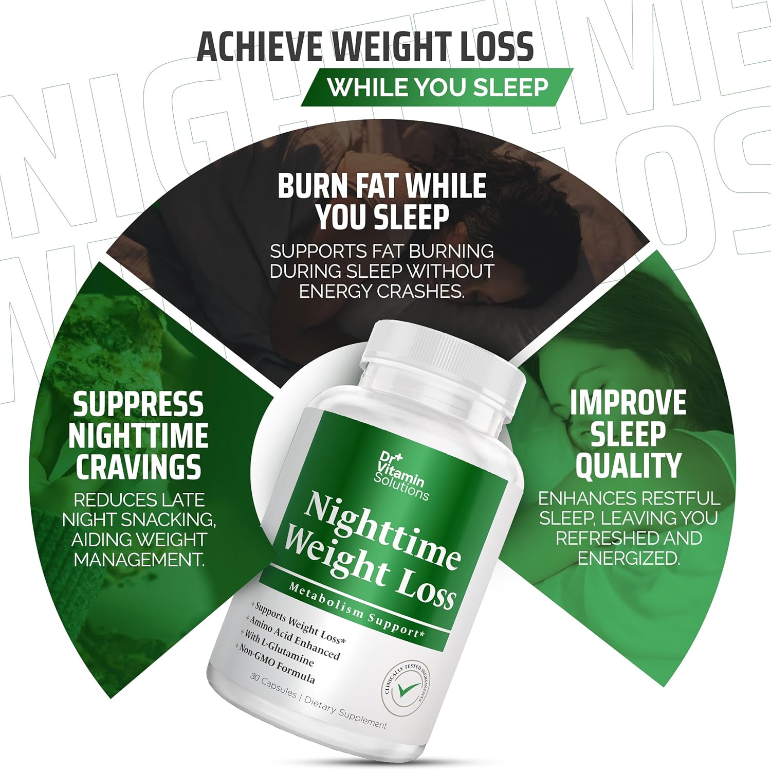 Bundle: Nighttime Healthy Weight Support & 15-Day Cleanse for Slimming Formula & Bloating, 60 Capsules
