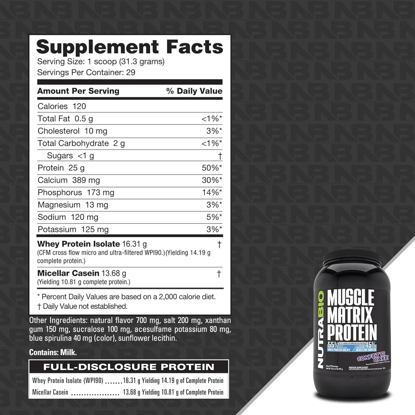 Bundle: NutraBio Creatine Monohydrate (Unflavored, 150g) & Muscle Matrix Protein Powder (Confetti Cake) - Enhance Muscle Energy, Growth, Recovery, Strength