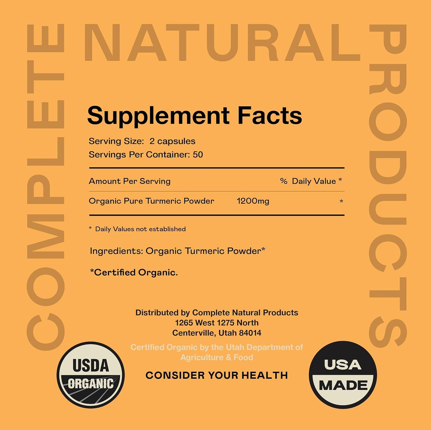 Bundle of 100 Capsules of Complete Natural Products Beet Root and Turmeric