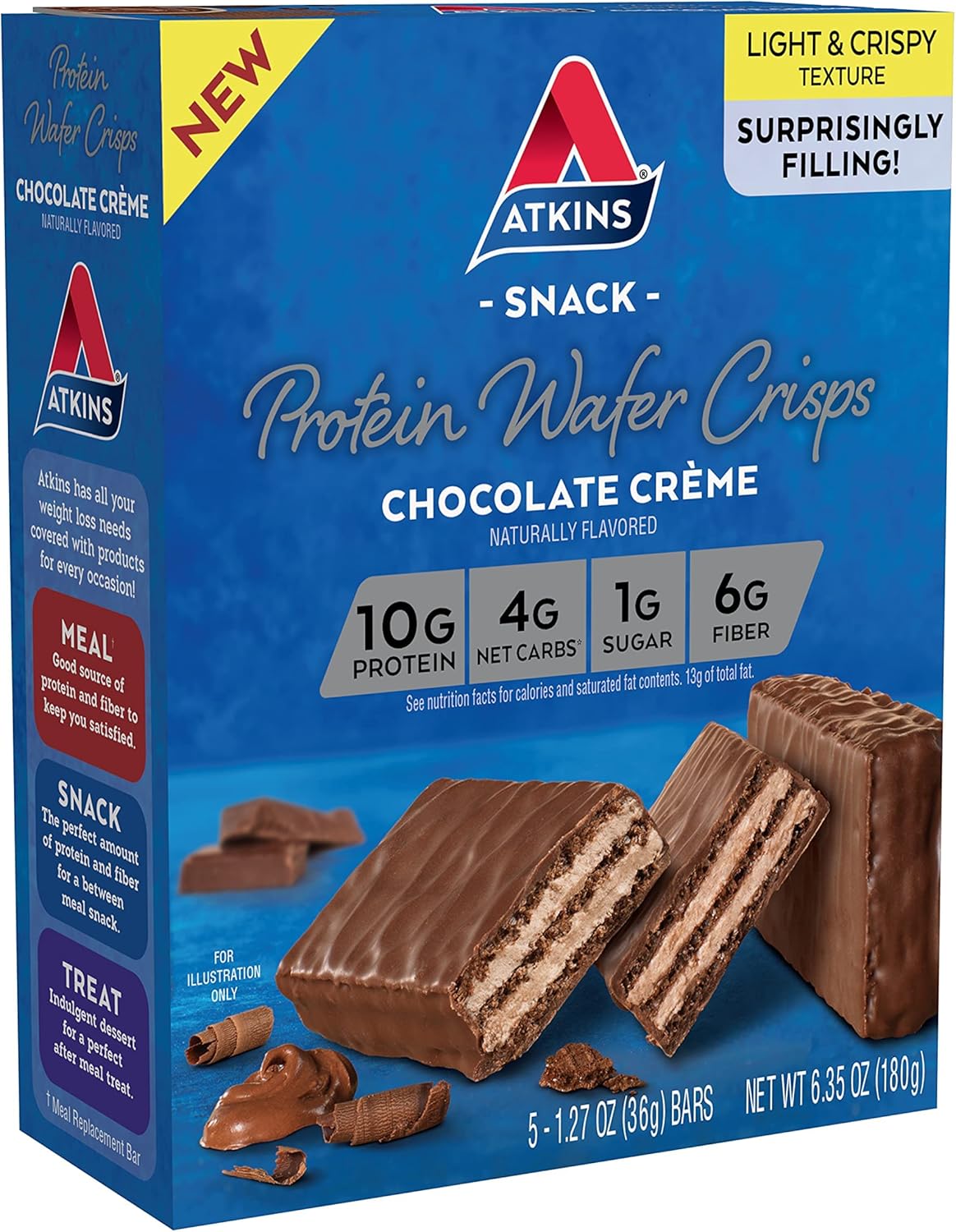Bundle of 16 Atkins Endulge Almond Craze Bars and 5 Chocolate Crème Protein Wafer Crisps