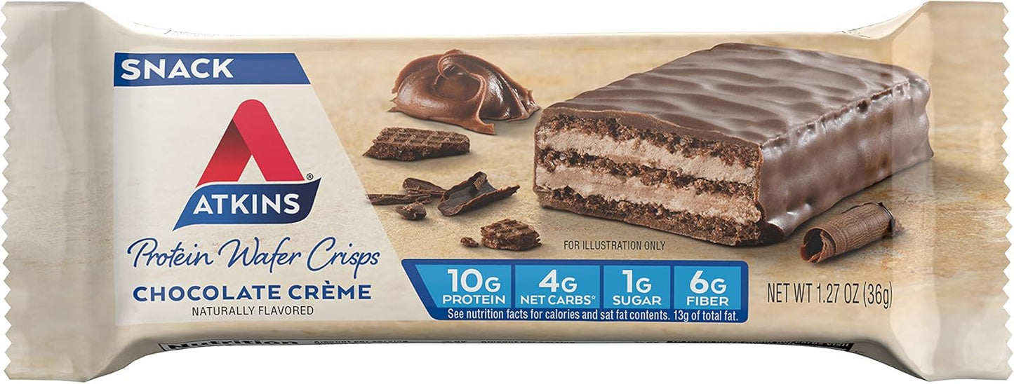 Bundle of 16 Atkins Endulge Almond Craze Bars and 5 Chocolate Crème Protein Wafer Crisps
