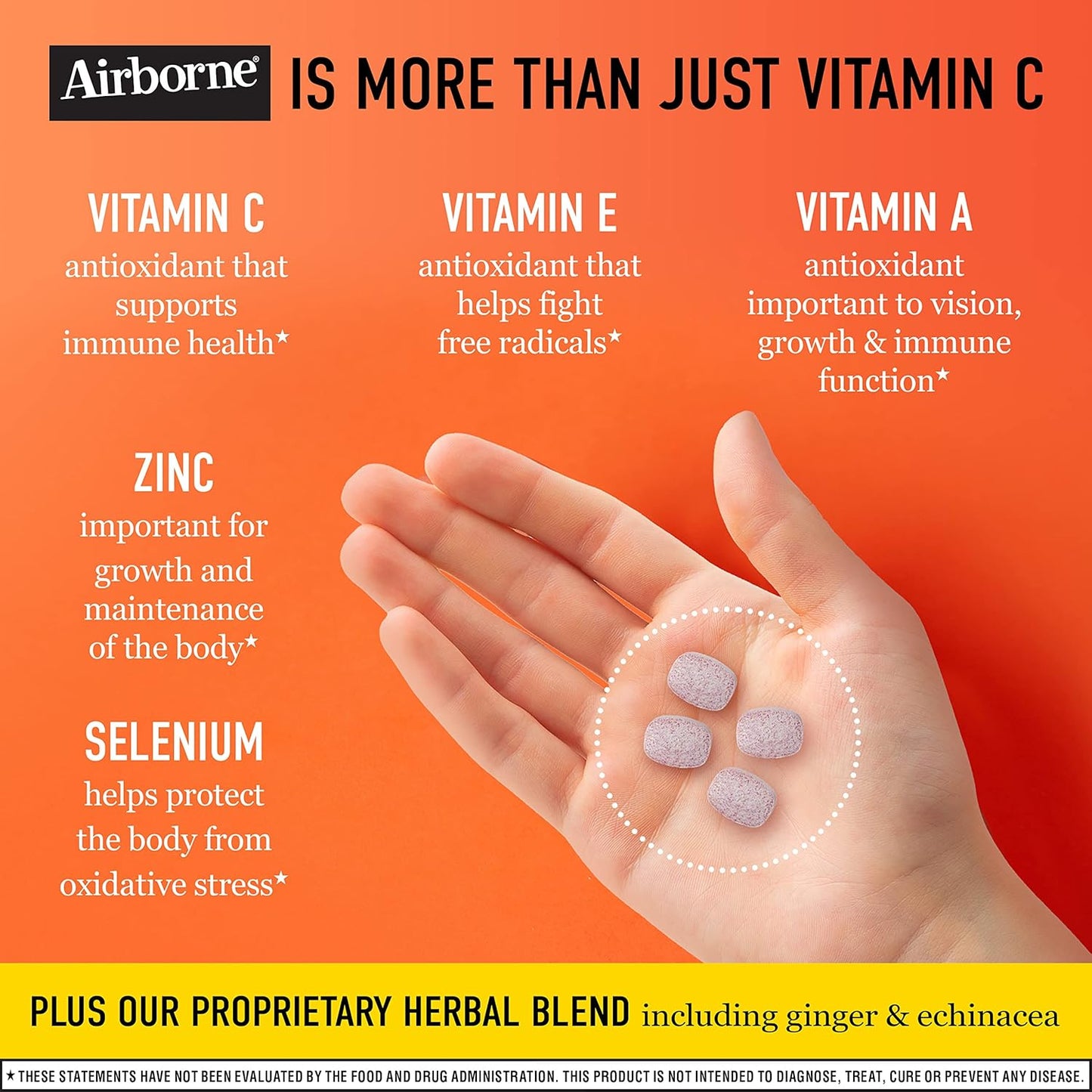 Bundle of 192 Airborne 1000mg Vitamin C Chewable Tablets in Citrus & Very Berry Flavor - Immune Support with Zinc and Antioxidant Vitamins A, C, & E