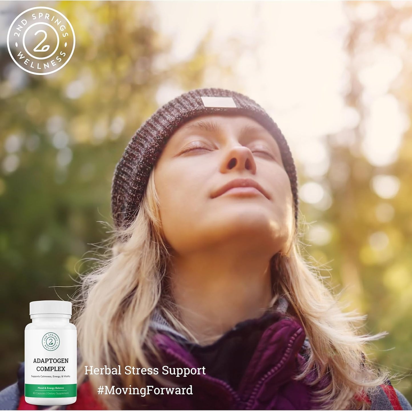 Bundle of 2nd Springs Adaptogen Complex, Vitamin D3+K2 Chewables & Super B-100 Complex