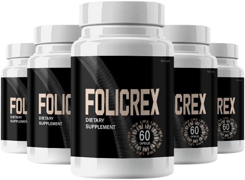Bundle of 5 Folicrex Supplements for Hair Growth and Health - Value Pack for Improved Results