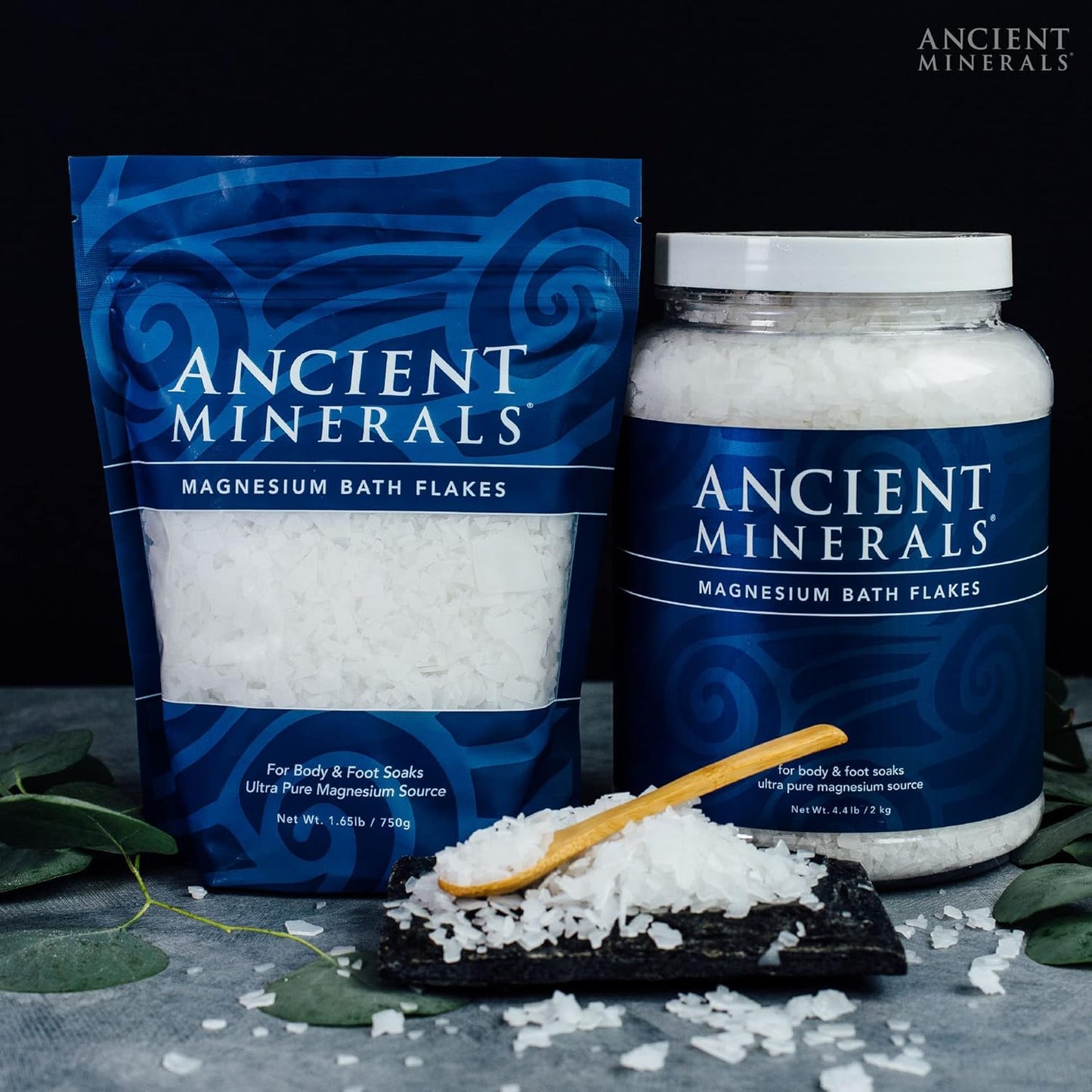 Bundle of Ancient Minerals Magnesium Bath Flakes and Oil Spray - Genuine Zechstein Chloride for Relaxation and Wellness