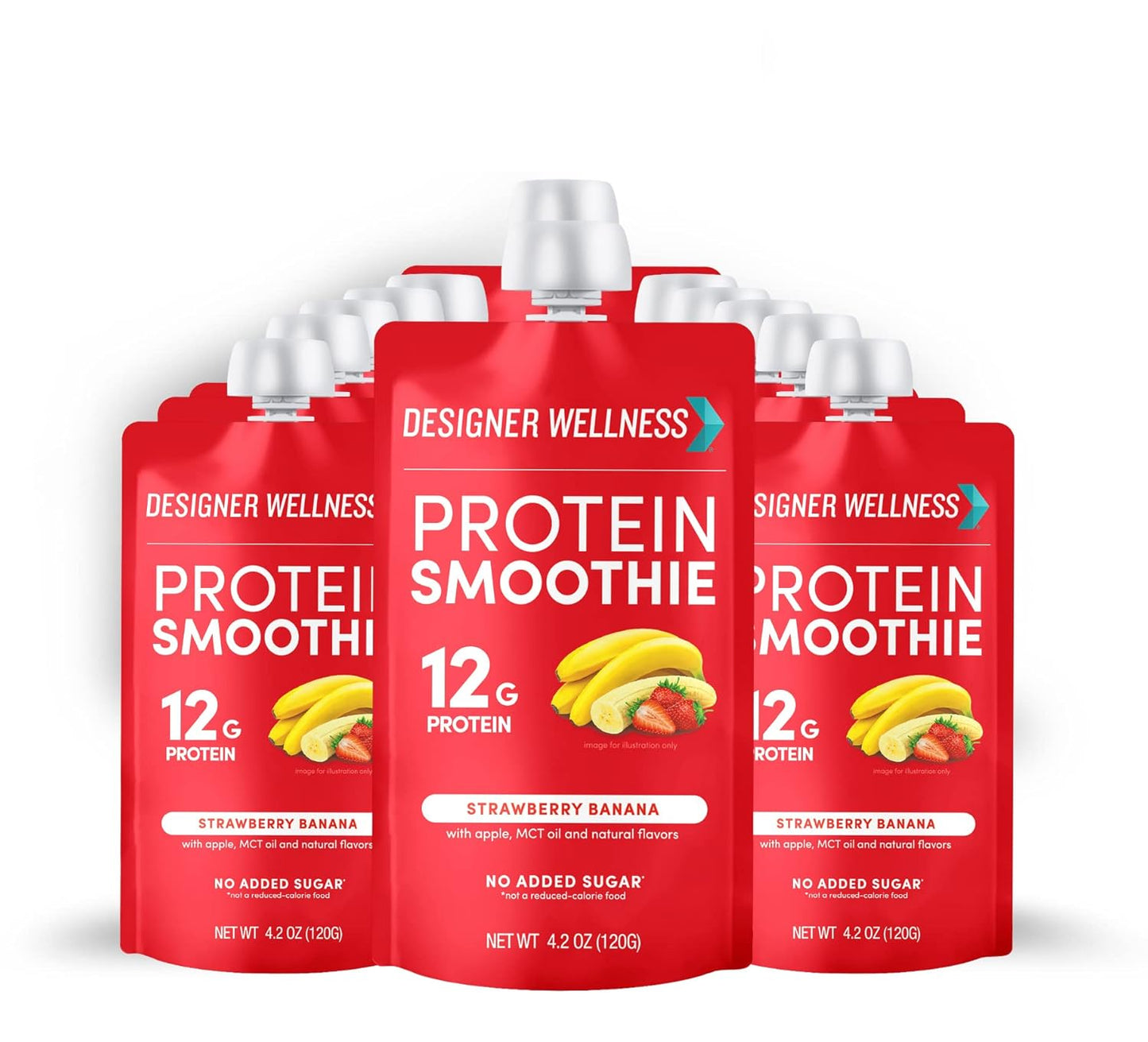 Bundle of Designer Wellness Protein Smoothies in a Variety Pack with Strawberry Banana Flavor