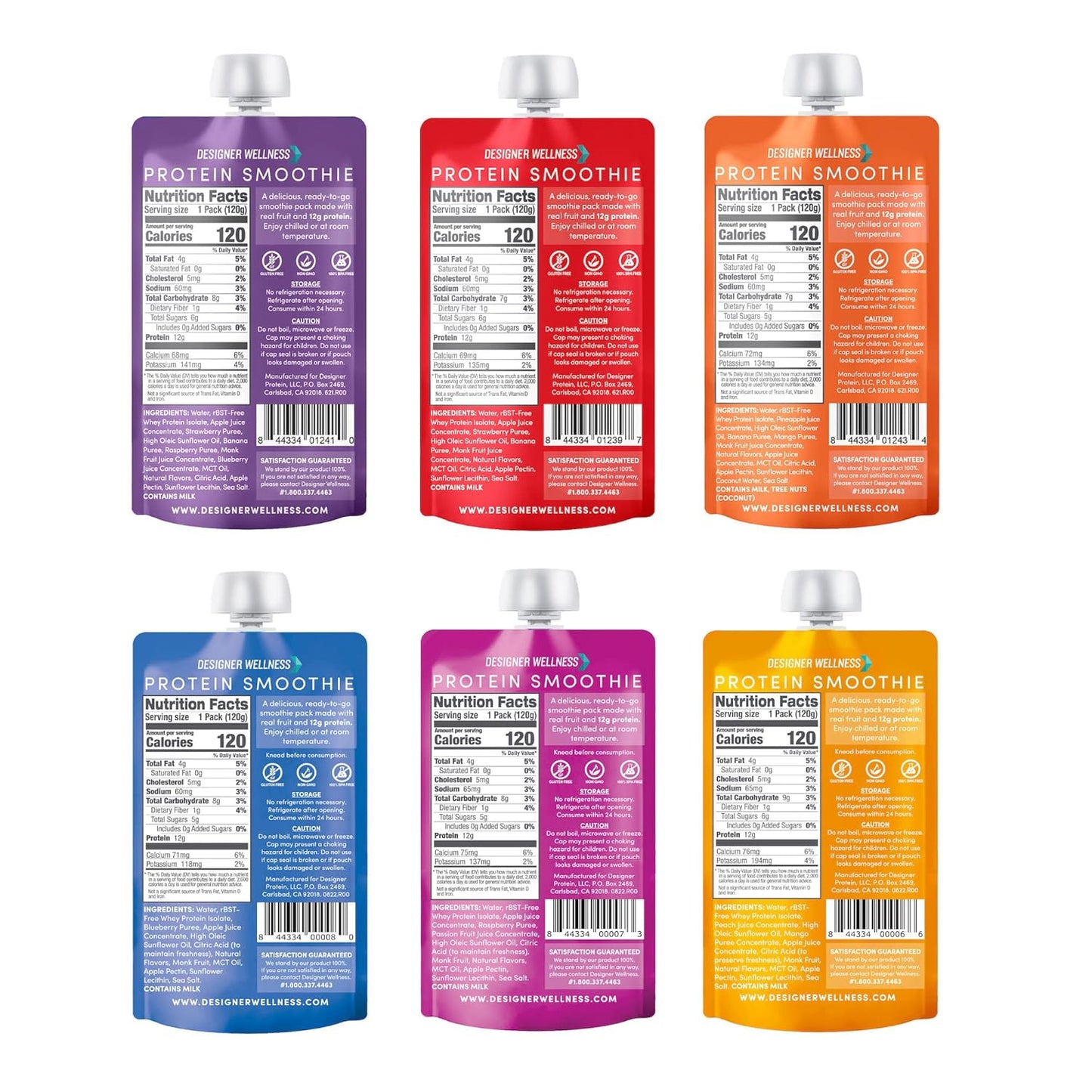 Bundle of Designer Wellness Protein Smoothies Original Variety Pack and Super Fruits Variety Pack for Ultimate Nutrition
