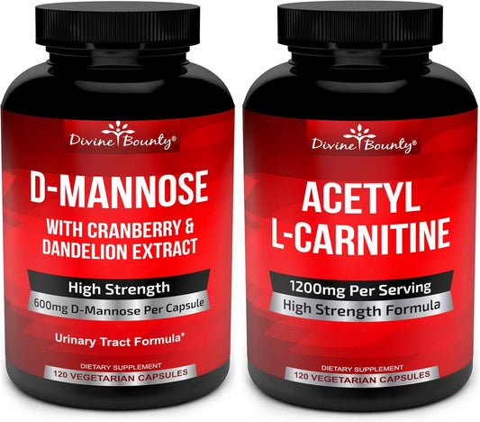 Bundle of Divine Bounty D-Mannose & Acetyl L-Carnitine for Optimal Health