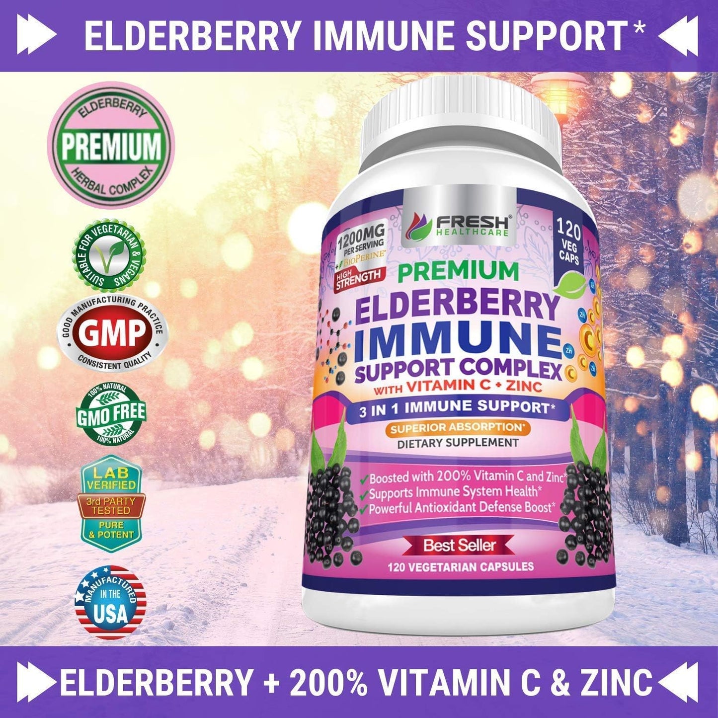 Bundle of FRESH HEALTHCARE Black Seed Oil and Elderberry for Immune Support