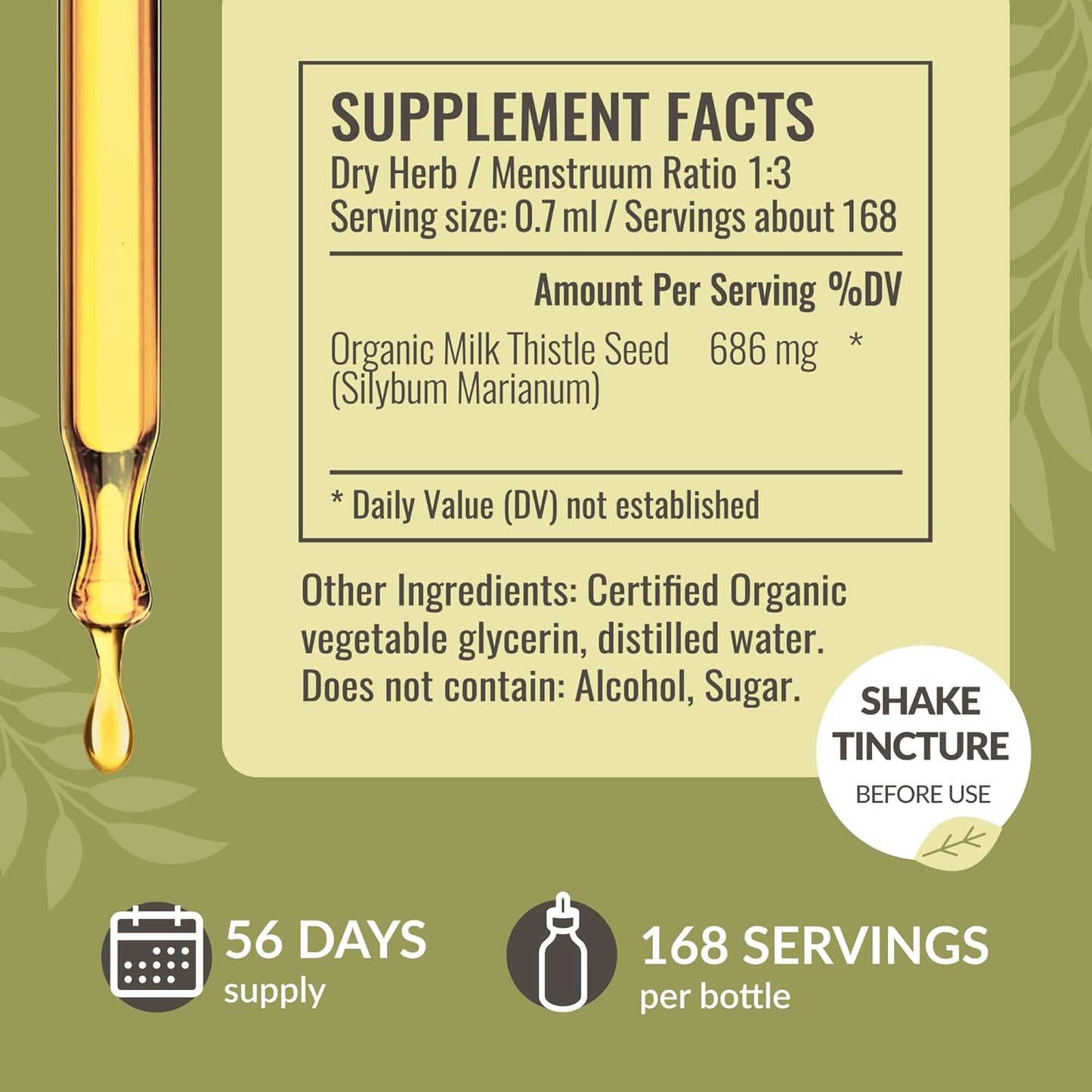 Bundle of Herbal Liquid Drops: Ashwagandha Root Tincture & Milk Thistle Extract - Vegan, Non-GMO, Sugar & Alcohol-Free - 2 Pack