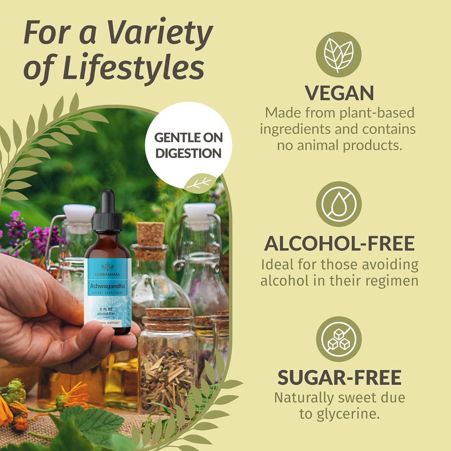 Bundle of Herbal Liquid Drops: Ashwagandha Root Tincture & Milk Thistle Extract - Vegan, Non-GMO, Sugar & Alcohol-Free - 2 Pack