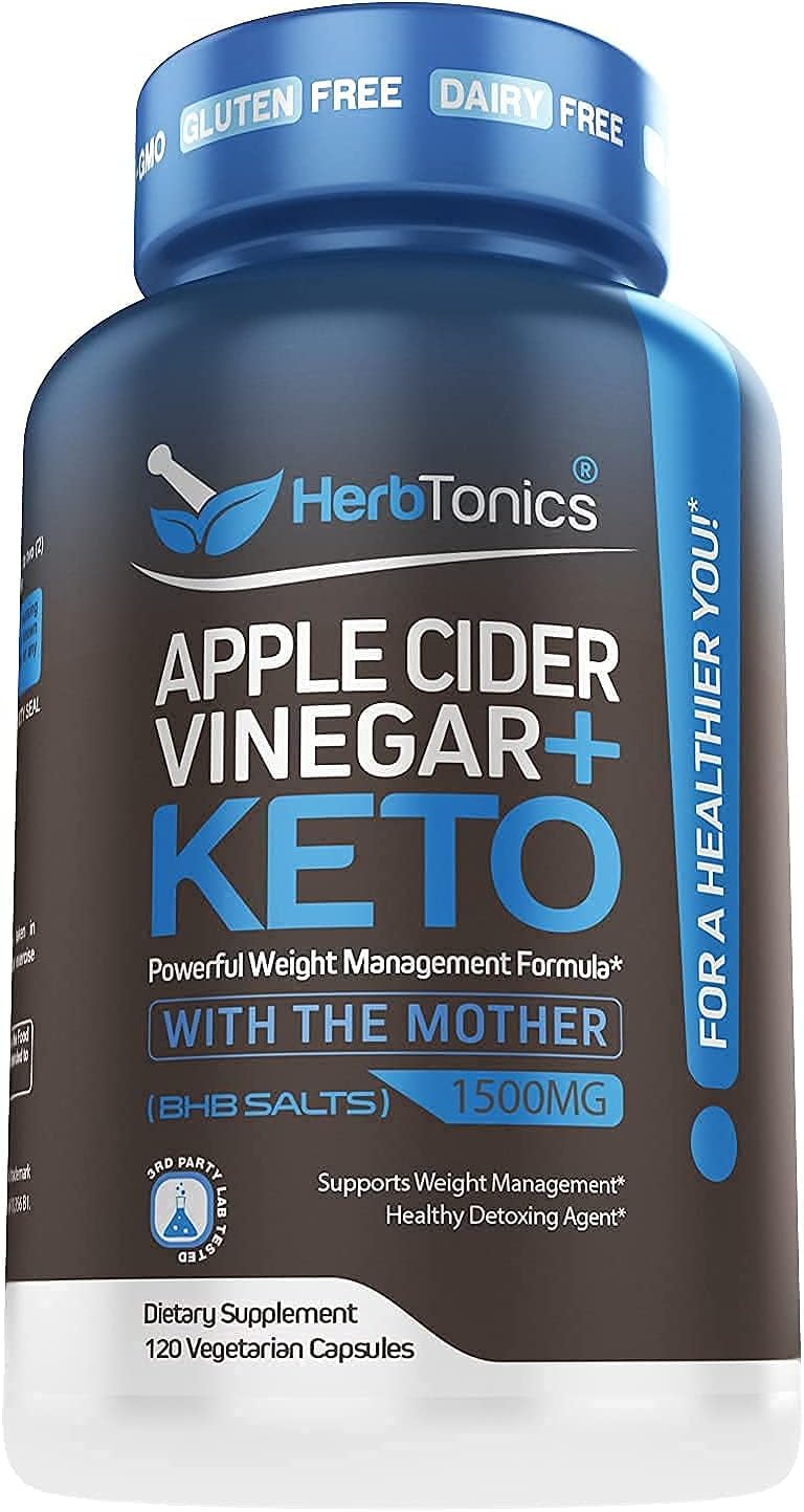 Bundle of Herbtonics Apple Cider Vinegar Plus Keto BhB Salts with OxyDigest for Digestive Health