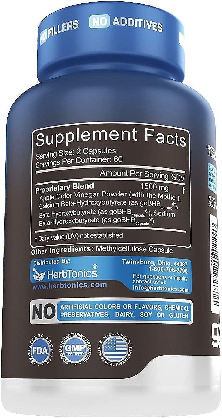 Bundle of Herbtonics Apple Cider Vinegar Plus Keto BhB Salts with OxyDigest for Digestive Health