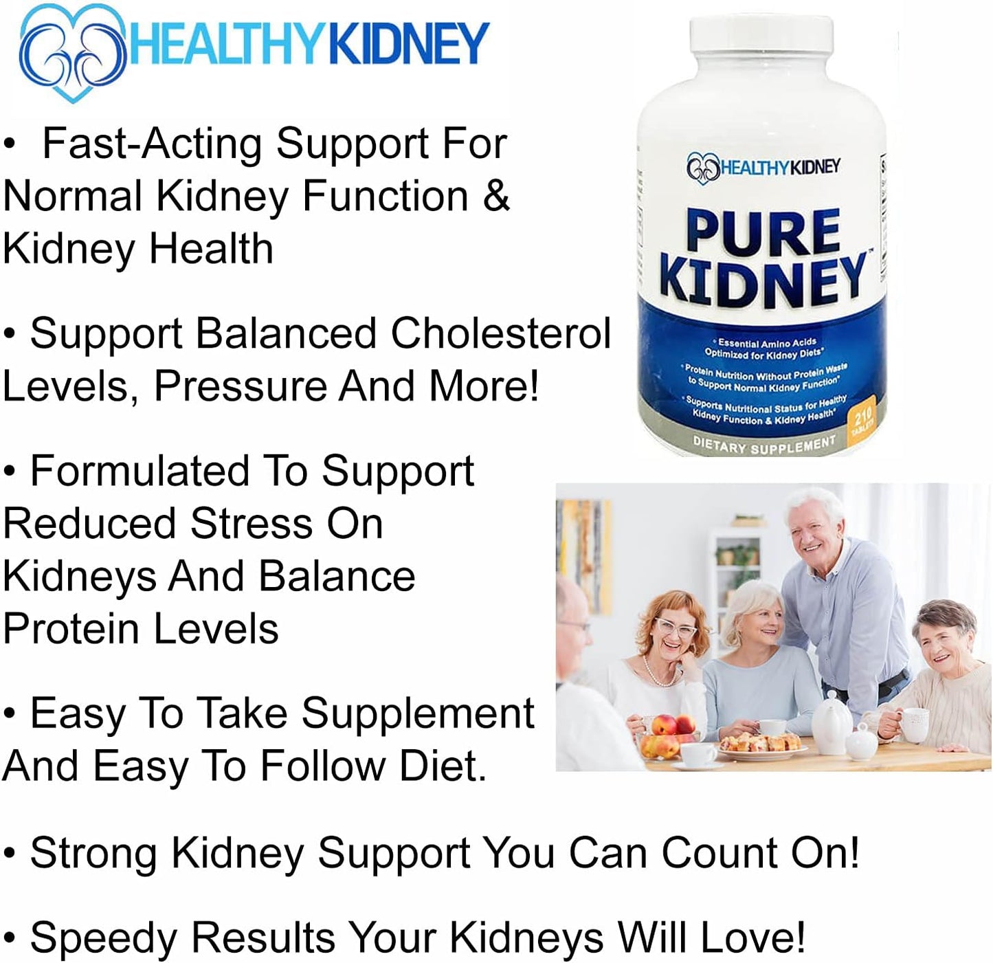 Bundle of Kidney Restore Pure Health Supplement, Amino Acid Pills, and Vitamin D Kidney-D Supplement