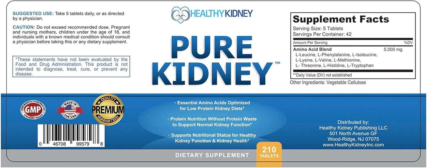 Bundle of Kidney Restore Pure Health Supplement, Amino Acid Pills, and Vitamin D Kidney-D Supplement
