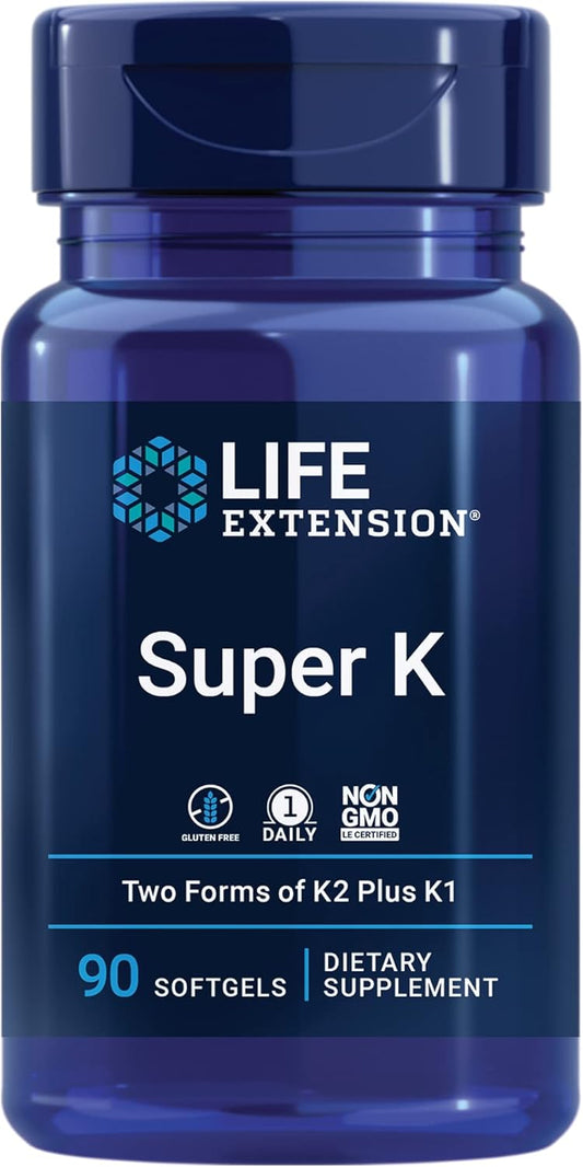 Bundle of Life Extension Gamma E Mixed Tocopherols & Tocotrienols + Super K Vitamin K1 K2 + Vitamin C Softgels