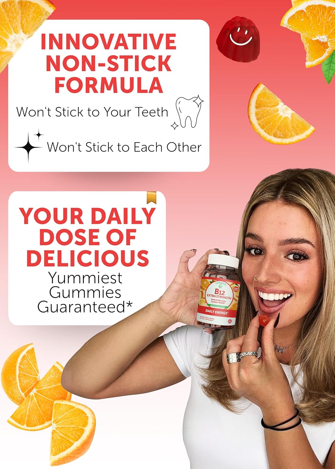 Bundle of Lunakai USA Made Extra Strength B12 Gummies & Shilajit Capsules for Daily Energy & Wellness Support