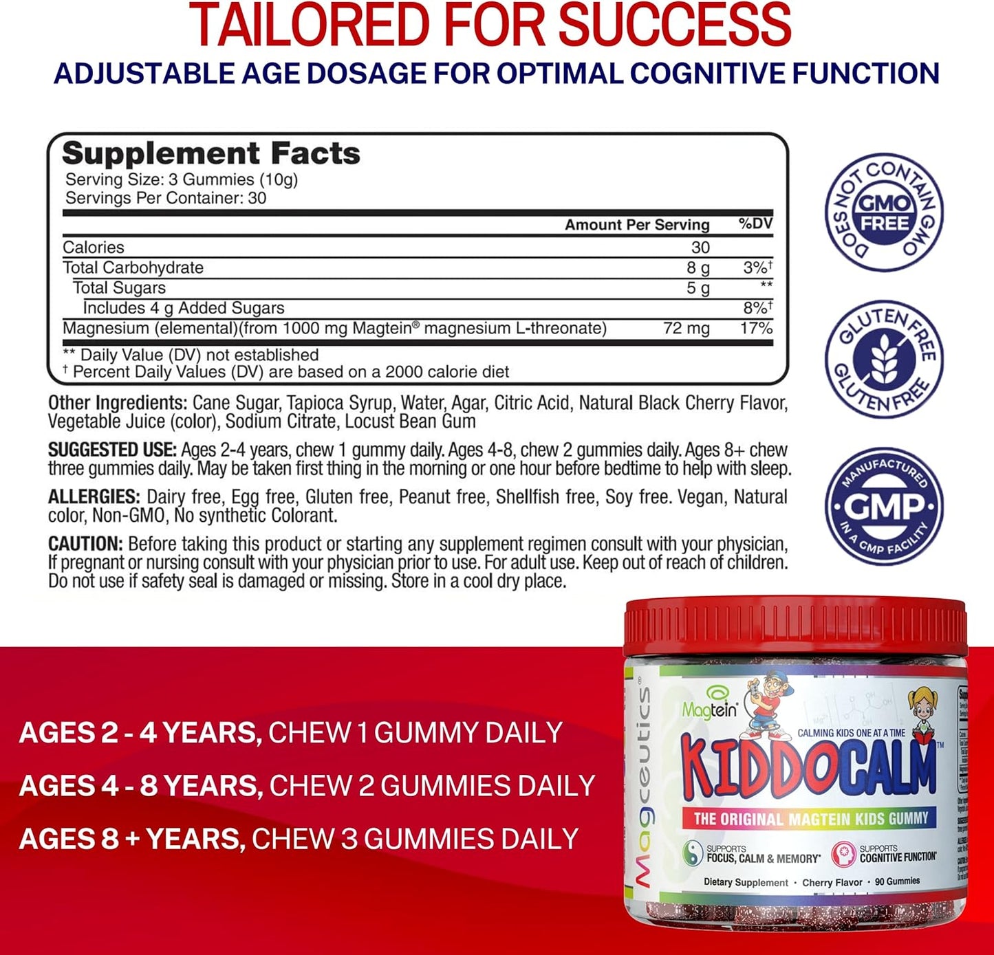 Bundle of Magtein Magnesium L-Threonate, KIDDOCALM Gummies, and Vitamin D3 K2 with MCT - 3 Essential Supplements for Kids and Adults