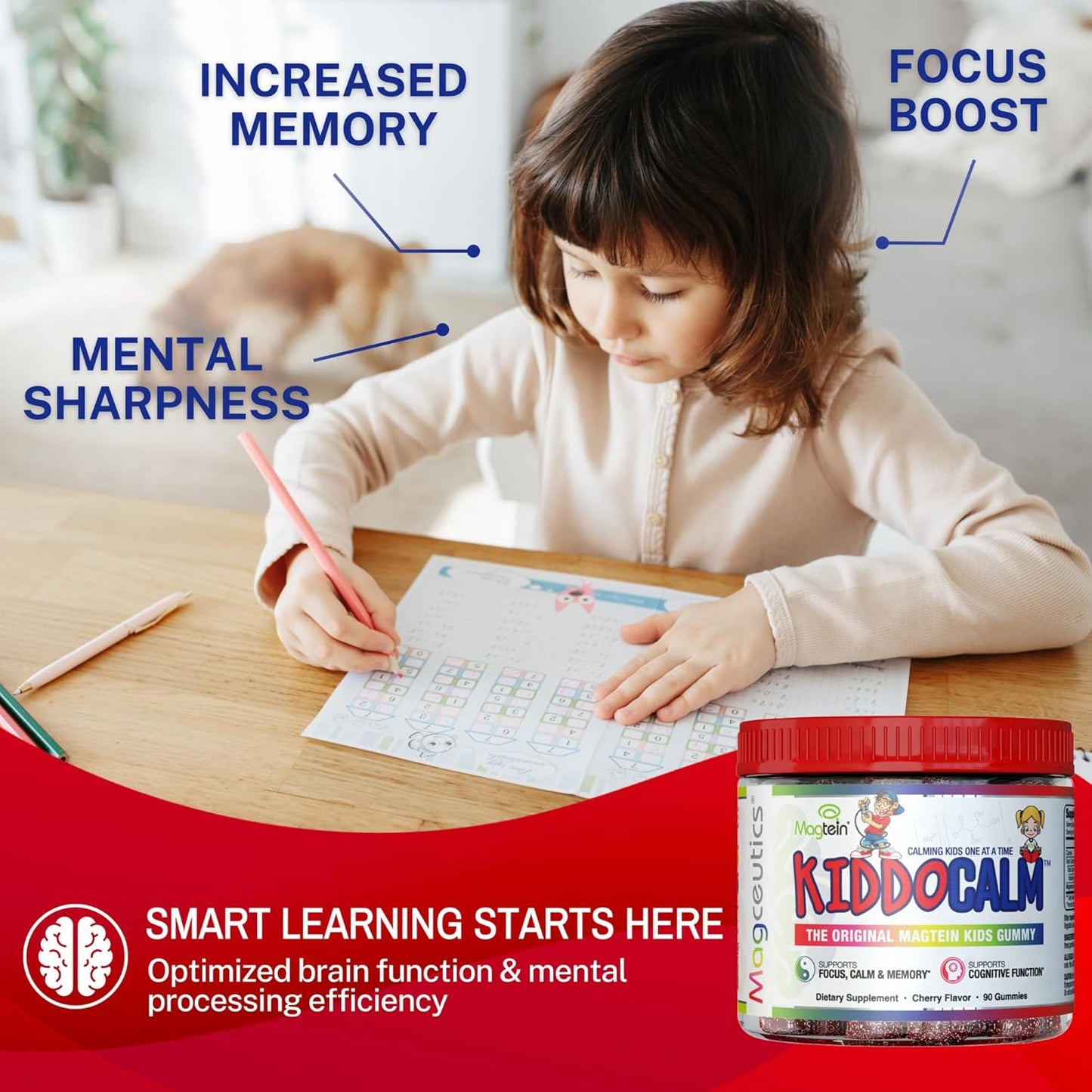 Bundle of Magtein Magnesium L-Threonate, KIDDOCALM Gummies, and Vitamin D3 K2 with MCT - 3 Essential Supplements for Kids and Adults