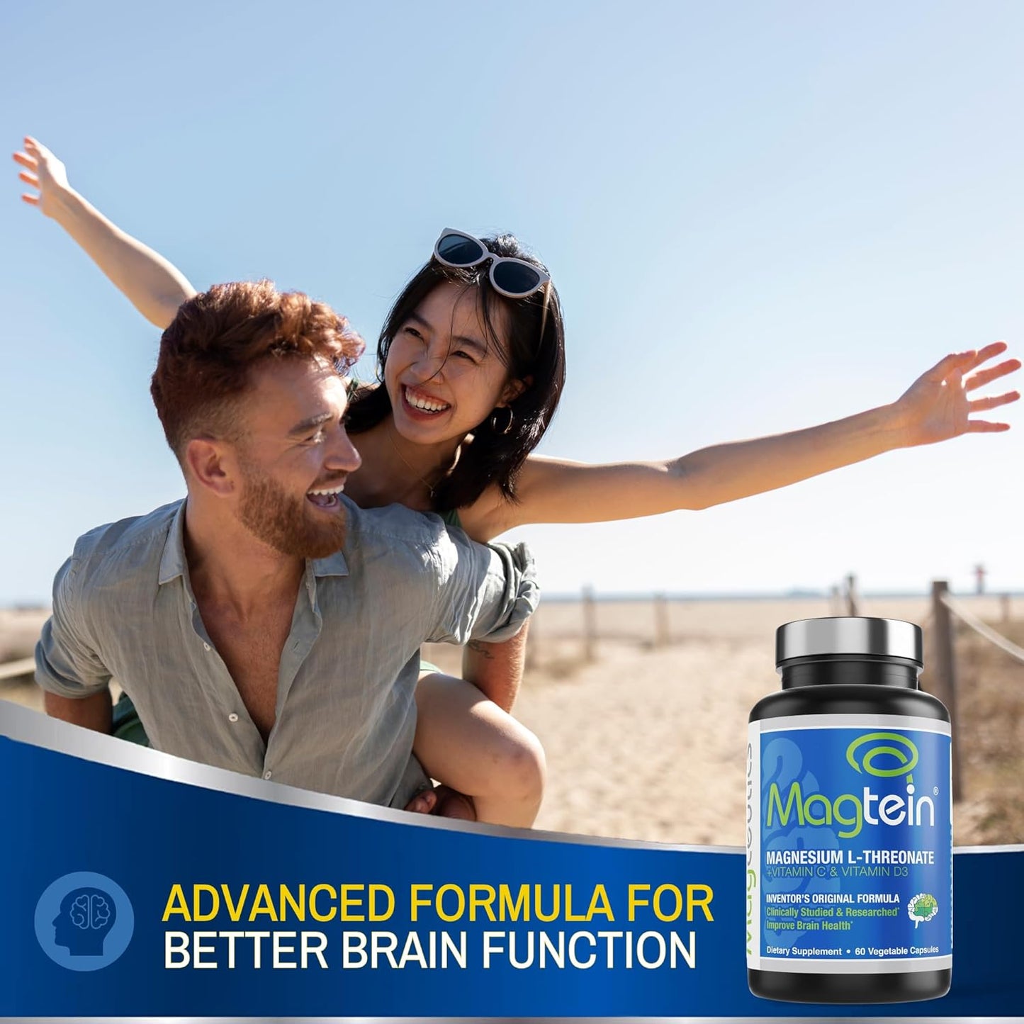 Bundle of Magtein Magnesium L-Threonate with Vitamin D3 and K2 for Enhanced Brain and Bone Health