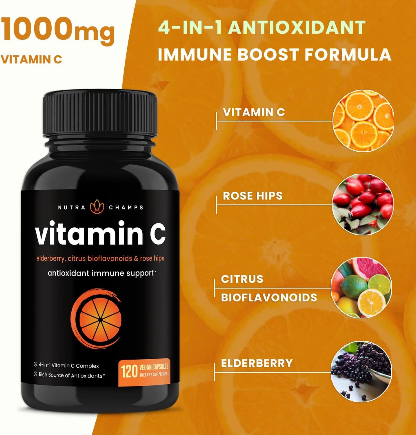 Bundle of NutraChamps Biotin Gummies and Vitamin C Capsules (4 Pack)