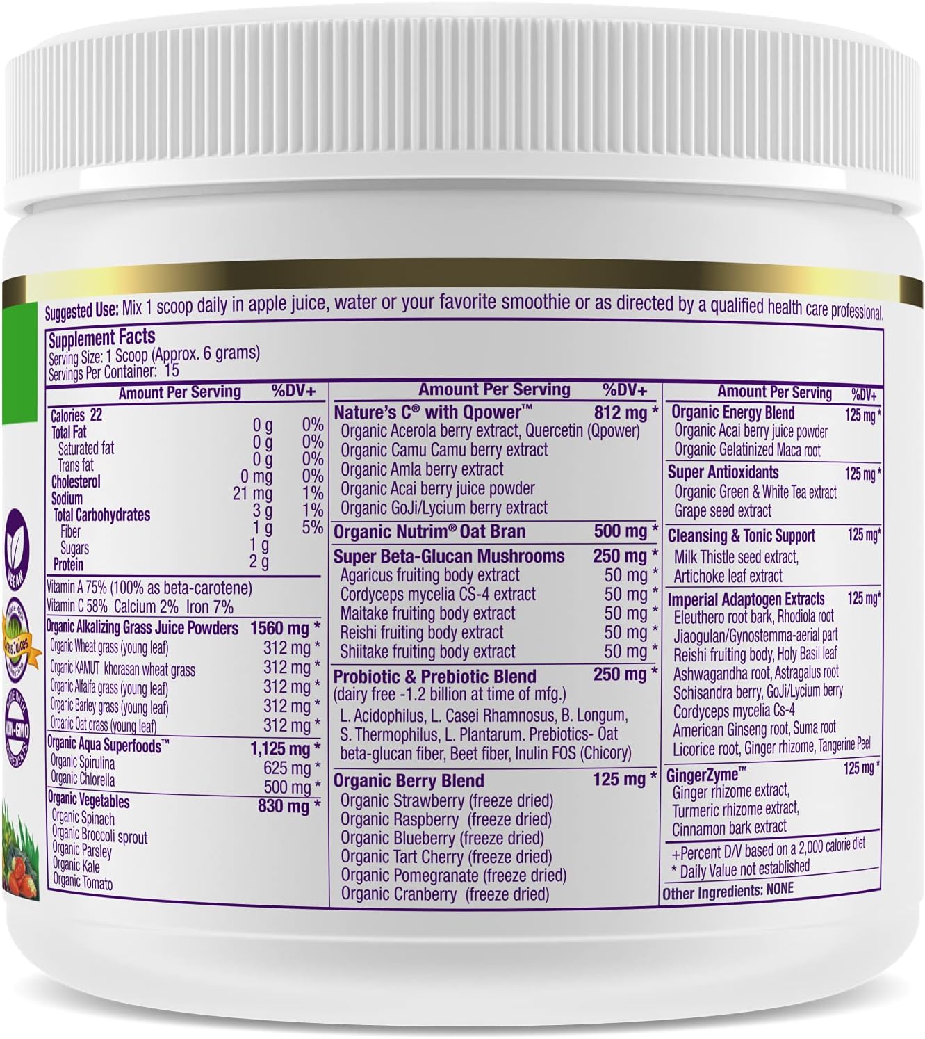 Bundle of Paradise Herbs ORAC Energy Greens, Multi-Vitamin, Imperial Adaptogen, and Vitamin C - Iron-Free Formula