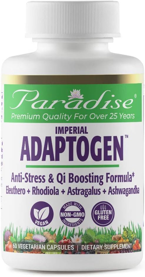 Bundle of Paradise Herbs ORAC Energy Greens, Multi-Vitamin, Imperial Adaptogen, and Vitamin C - Iron-Free Formula