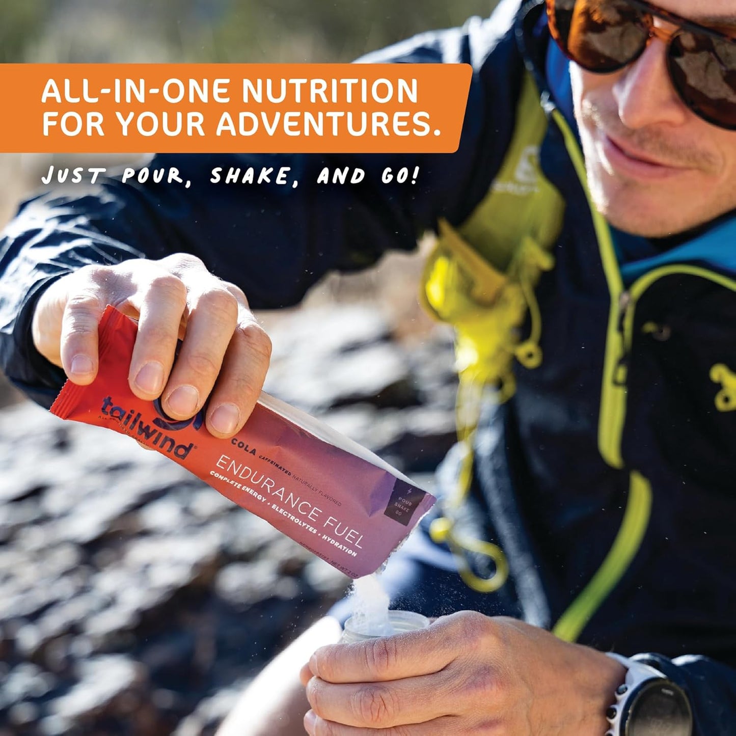 Bundle of Tailwind Nutrition Caffeinated Endurance Fuel Powder and Hydration Drink Mixes for Athletes - Grab-and-Go Fuel Pack
