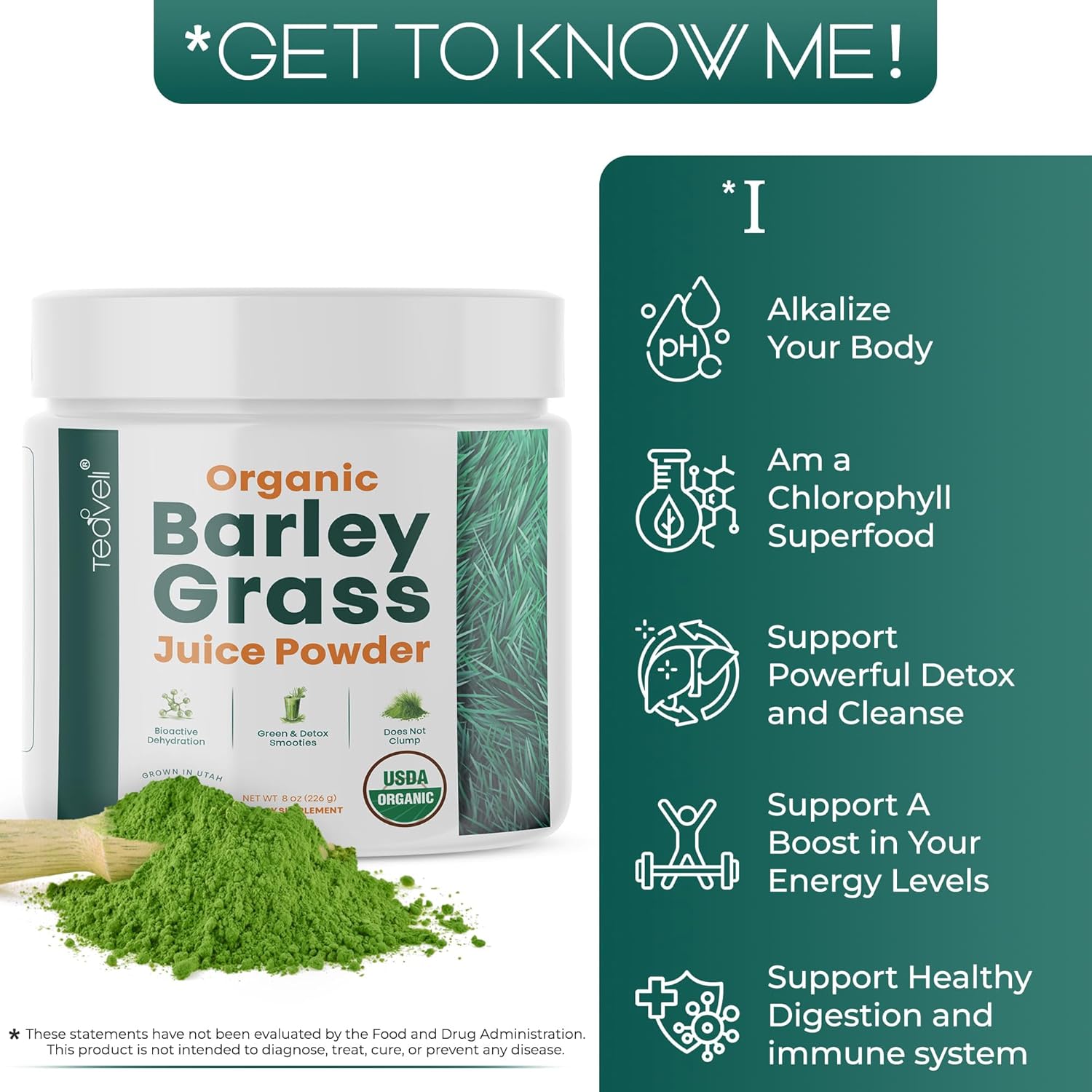 Bundle of Teaveli Spirulina Chlorella Capsules with Barley Grass Juice Powder