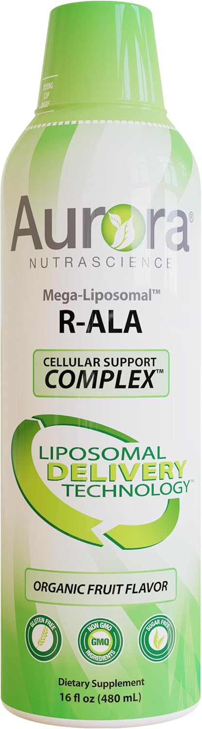 Bundle of Vida Lifescience Aurora Nutrascience Mega-Liposomal R-ALA, CoQ10, L-Carnitine Complex, and Vitamin C, 3,000 mg