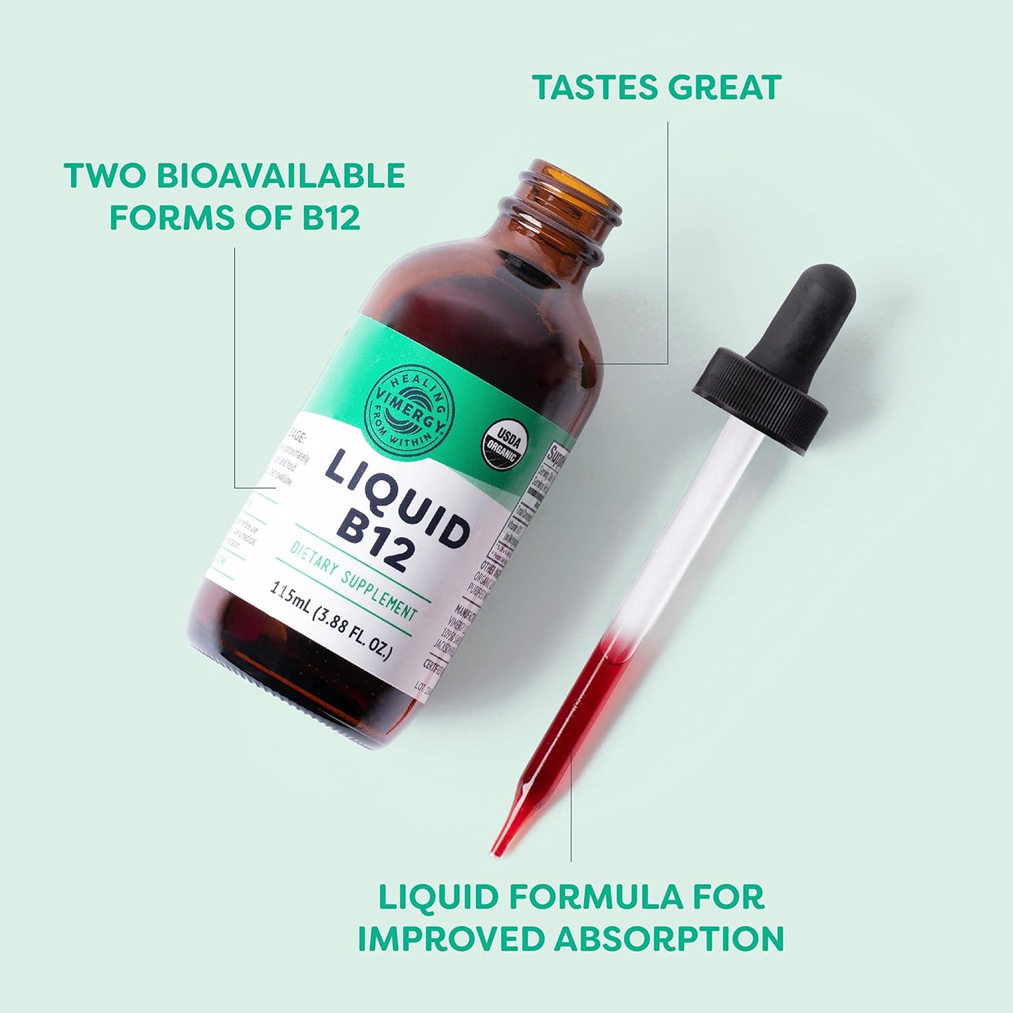 Bundle of Vimergy Liquid B12 (115 mL) and Refill (240 mL)