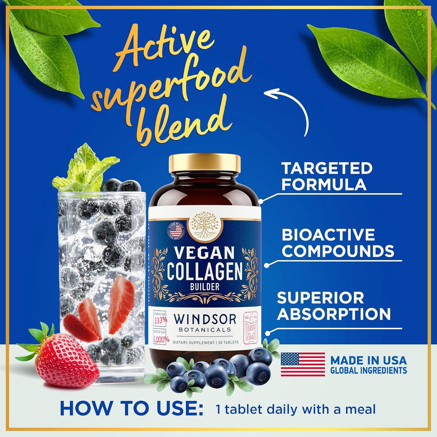 Bundle of Windsor Botanicals Vegan Collagen Supplements and Dental Probiotics for Oral Health