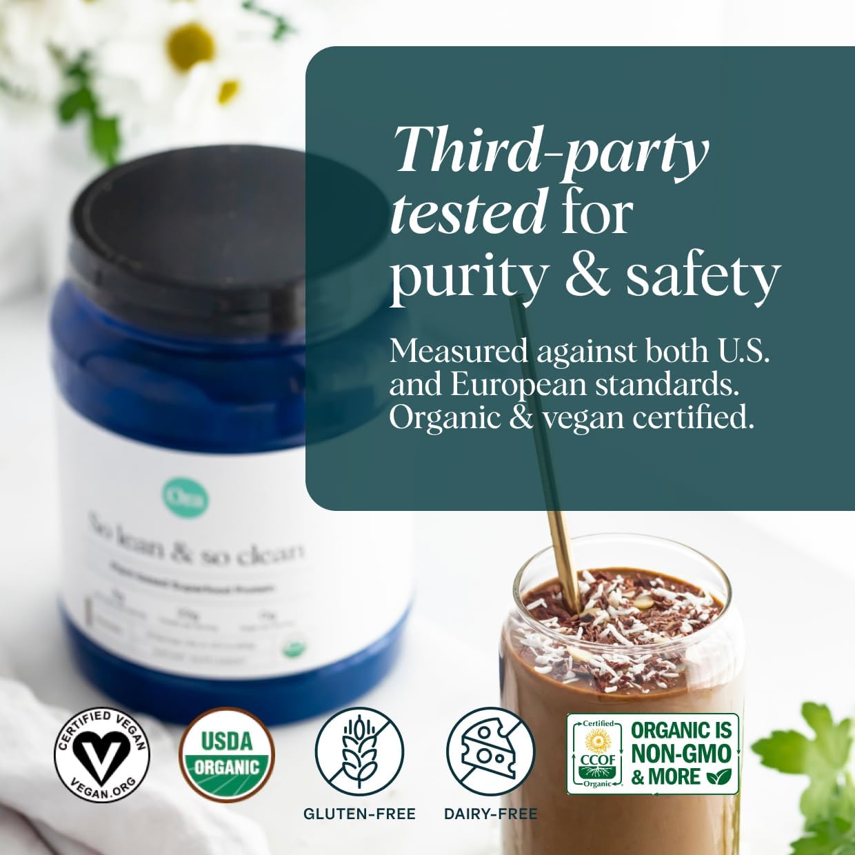 Bundle: Ora Organic Vegan Protein Powder Vanilla Chai & Chocolate - 21g Plant Based Protein Powder, Vanilla Chai Flavor, 20 Servings + 22g Chocolate Flavor, 20 Servings