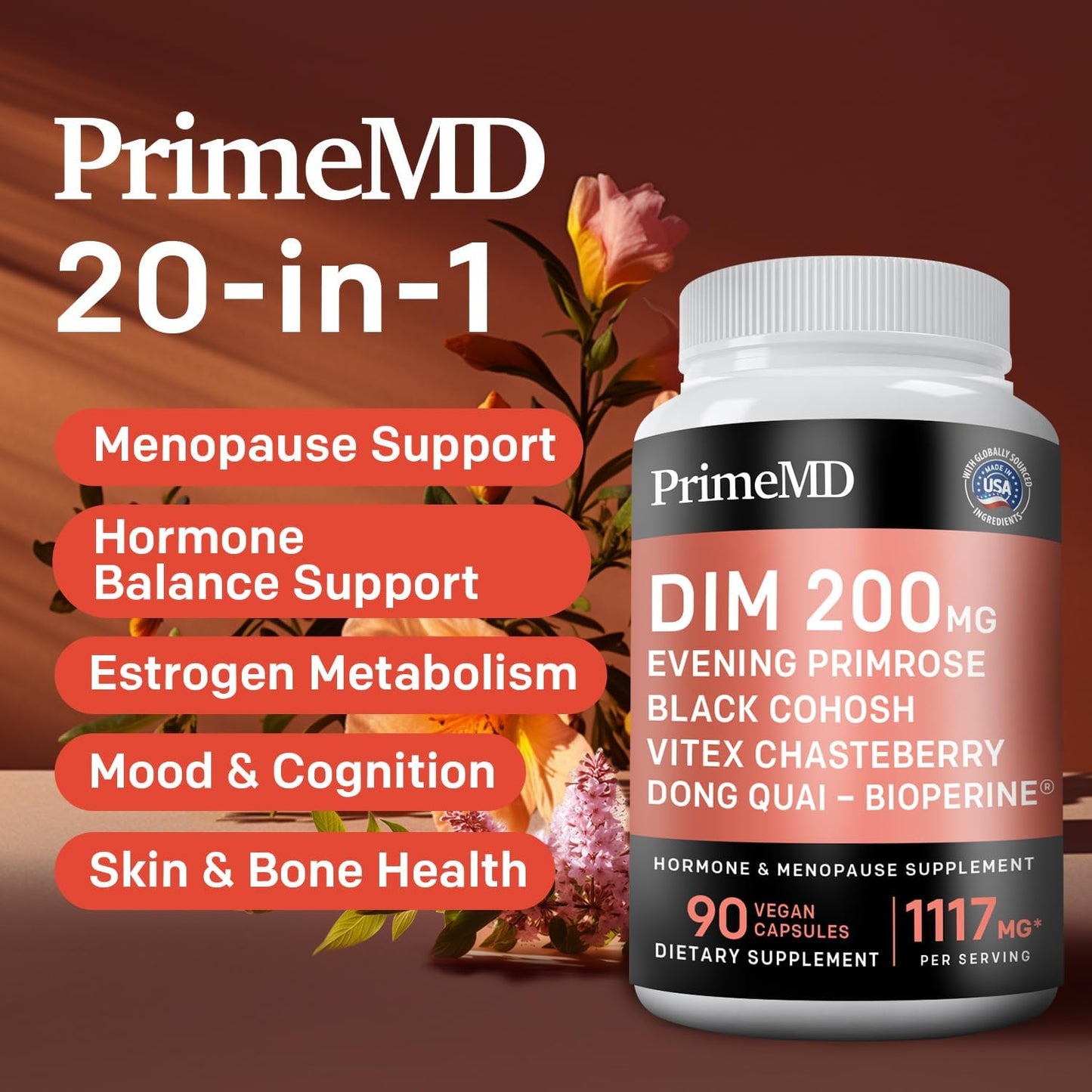 Bundle: PrimeMD Liquid Collagen Biotin (2pk) + Menopause Support (1pk) - Hair, Skin, Nails, Hormone - Non-GMO, Vegan, Gluten-Free