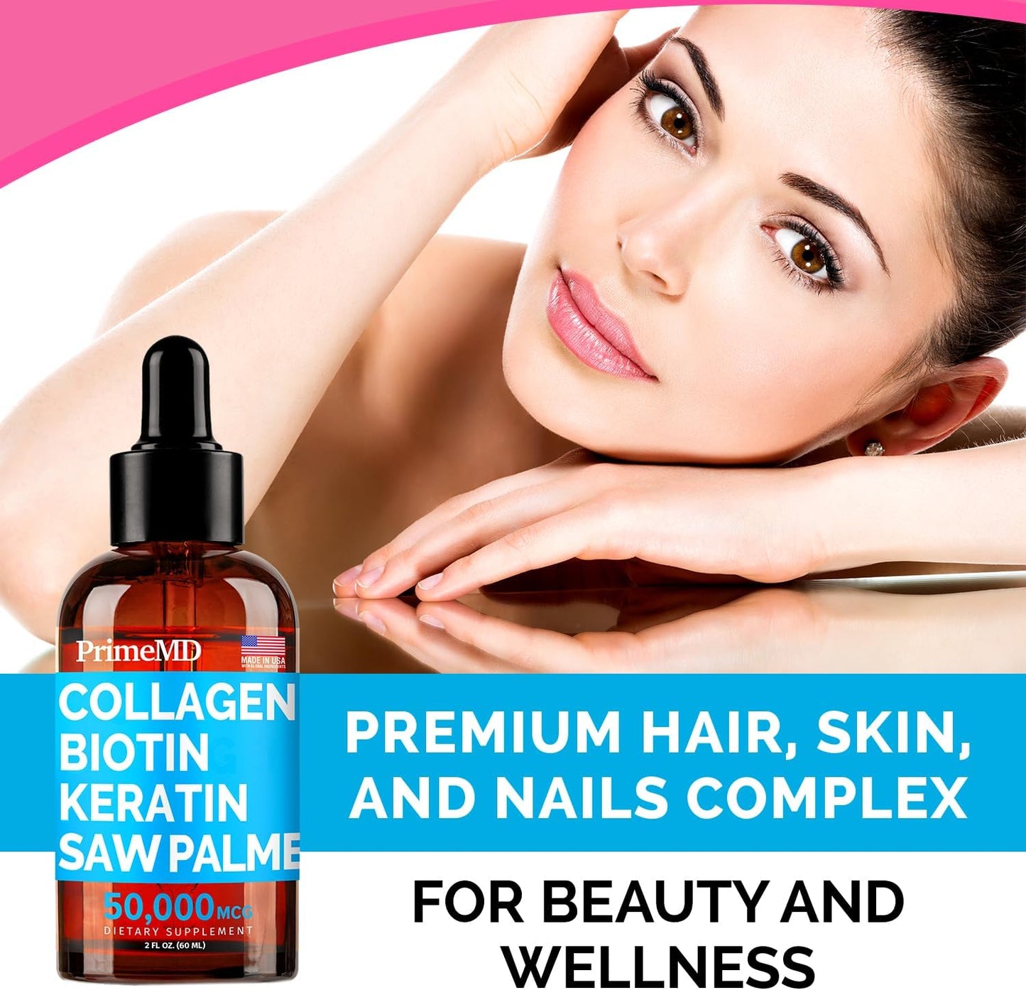 Bundle: PrimeMD Liquid Collagen Biotin (2pk) + Menopause Support (1pk) - Hair, Skin, Nails, Hormone - Non-GMO, Vegan, Gluten-Free