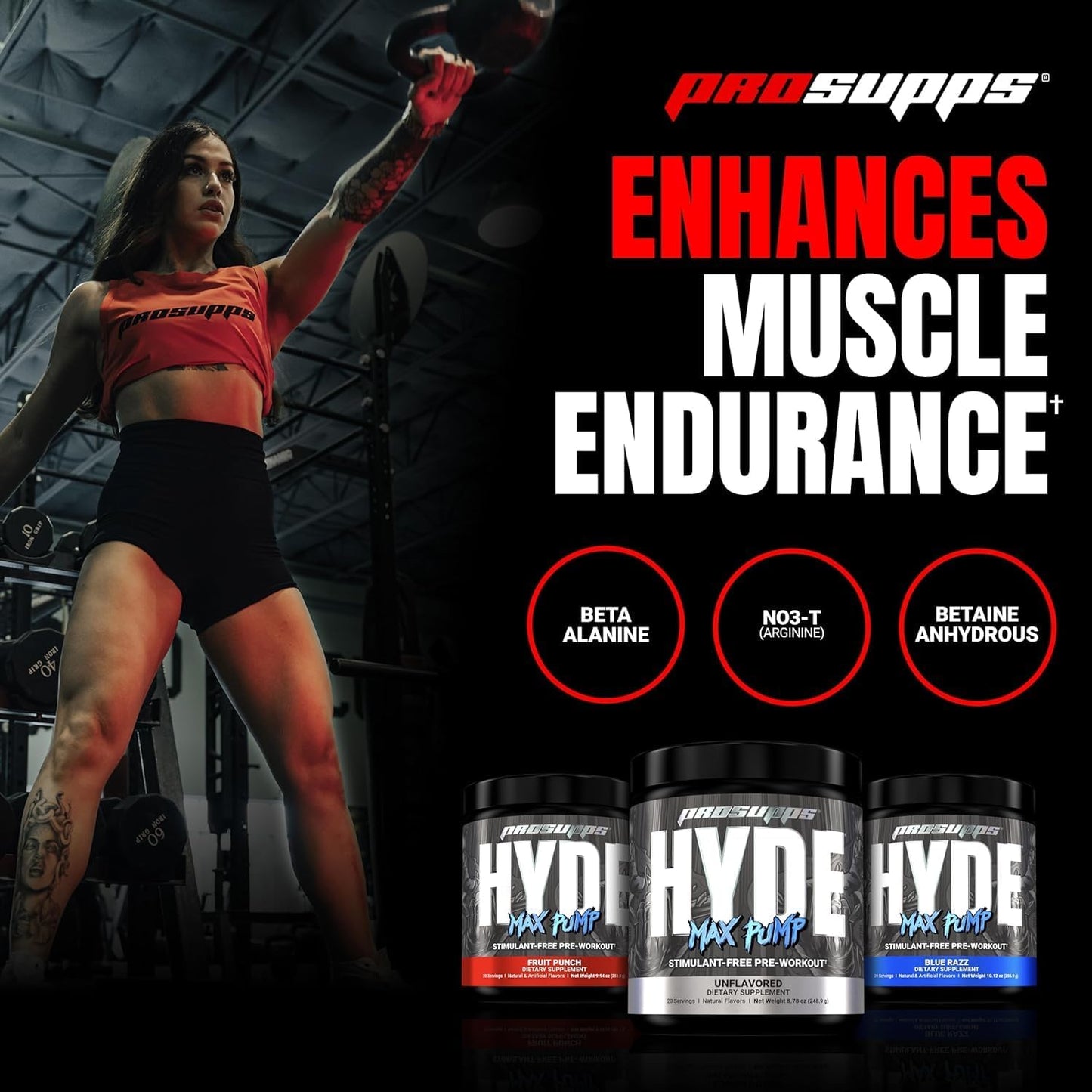 Bundle: PROSUPPS L-Carnitine 3000 Liquid Shots (31 Servings, Dragon Fruit) + Hyde Max Pump Pre Workout (20 Servings, Unflavored)
