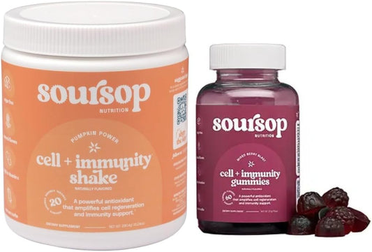 Bundle: Soursop Nutrition Cell + Immunity Gummies & Shake with Pumpkin Power - Boost Your Health Today